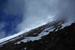 The glacier summit of the Cotopaxi