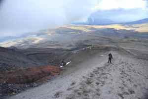 On the the way up to the mountain hut