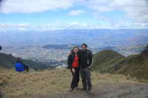 On our little hike up to Pichincha volcano.