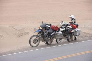 Our bikes: a 2005 F650GS Dakar (front) and a 2011 G650GS