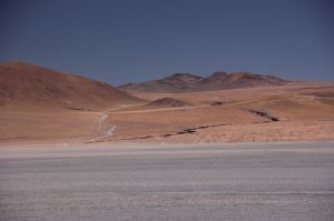 Leaving the Laguna Colorada up the mountain.