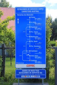 There are plenty of gas stations on the Carretera Austral, here is an overview of the Copec ones.